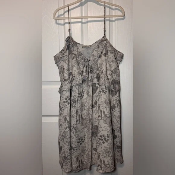 NWOT Abercrombie & Fitch Floral Ruffle Tie Mini Dress (size XL TALL, 38” Length) - Picture 8 of 9